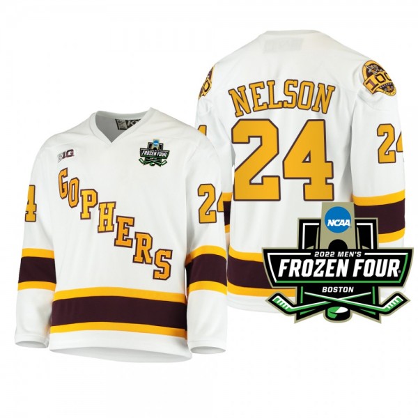 Minnesota Golden Gophers Jaxon Nelson Hockey White...