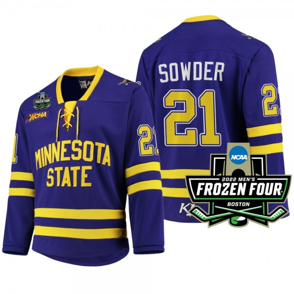 Minnesota State Mavericks Lucas Sowder Hockey Purple Hockey Jersey