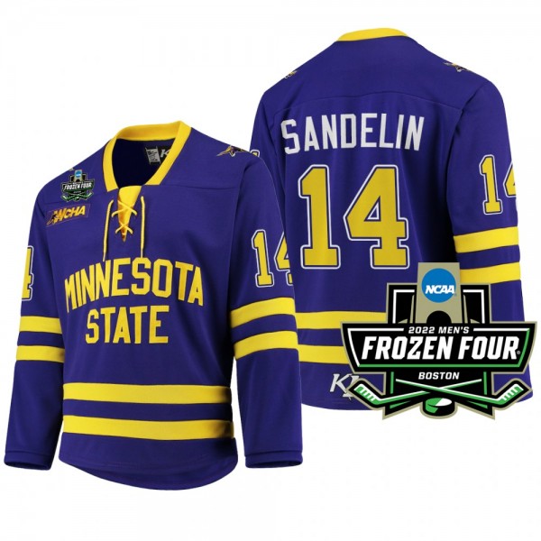 Minnesota State Mavericks Ryan Sandelin Hockey Purple Hockey Jersey