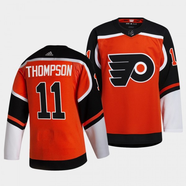 Nate Thompson #11 Flyers 2021 Reverse Retro Orange...