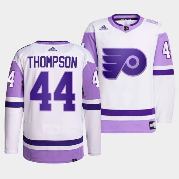 Philadelphia Flyers Nate Thompson 2021 HockeyFightsCancer Jersey #44 White Primegreen