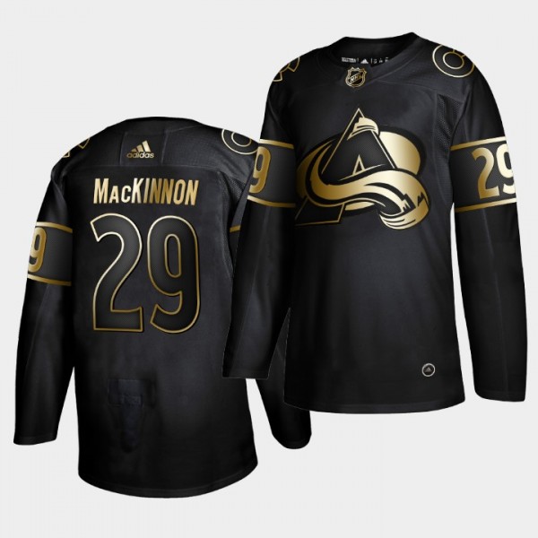 Nathan MacKinnon #29 Avalanche Golden Edition Black Authentic Jersey