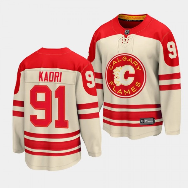 Calgary Flames Nazem Kadri 2023 NHL Heritage Classic Cream Premier Breakaway Player Jersey Men's