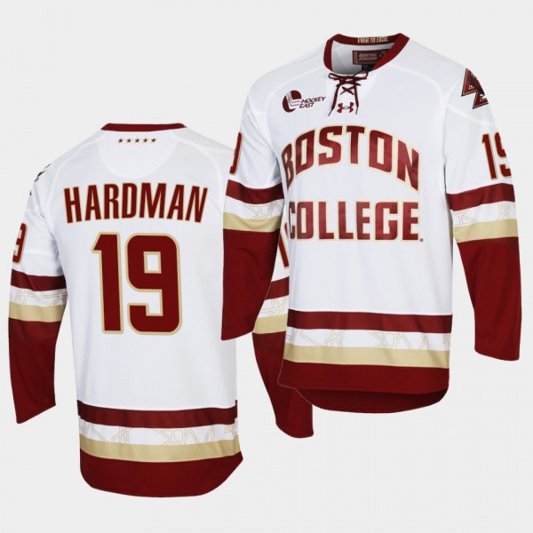 NCAA Mike Hardman Boston College Eagles White College Hockey Replica Jersey
