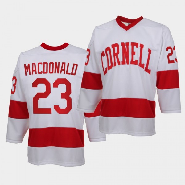 NHL Avalanche Jacob MacDonald Cornell Big Red White College Hockey Replica Jersey