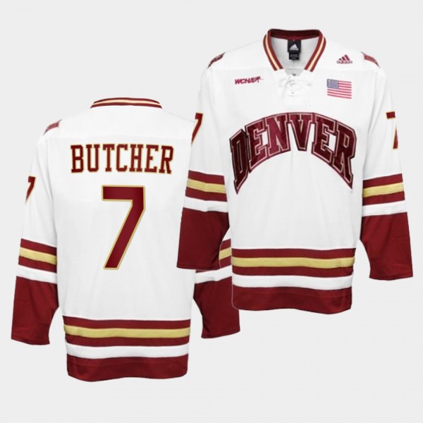 NHL Devils Will Butcher Denver Pioneers White Coll...
