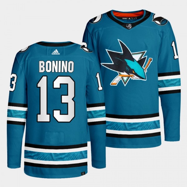 San Jose Sharks 2022-23 Home Nick Bonino #13 Teal ...