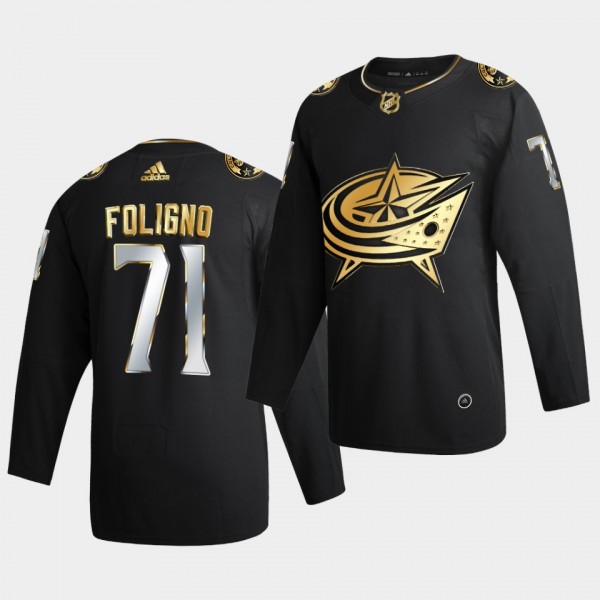 Columbus Blue Jackets Nick Foligno 2020-21 Golden Edition Limited Authentic Black Jersey