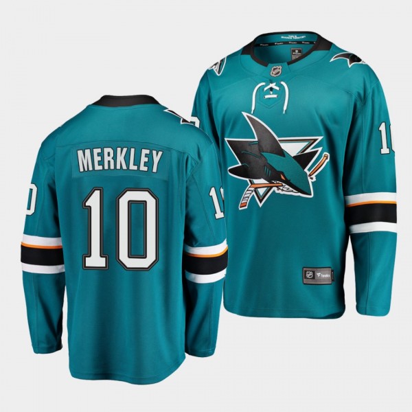 Nick Merkley San Jose Sharks 2021-22 Home Teal Player Men Jersey