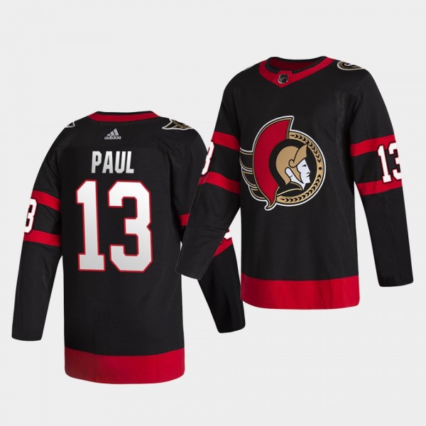 Nick Paul #13 Senators 2020-21 Home Authentic Black Jersey