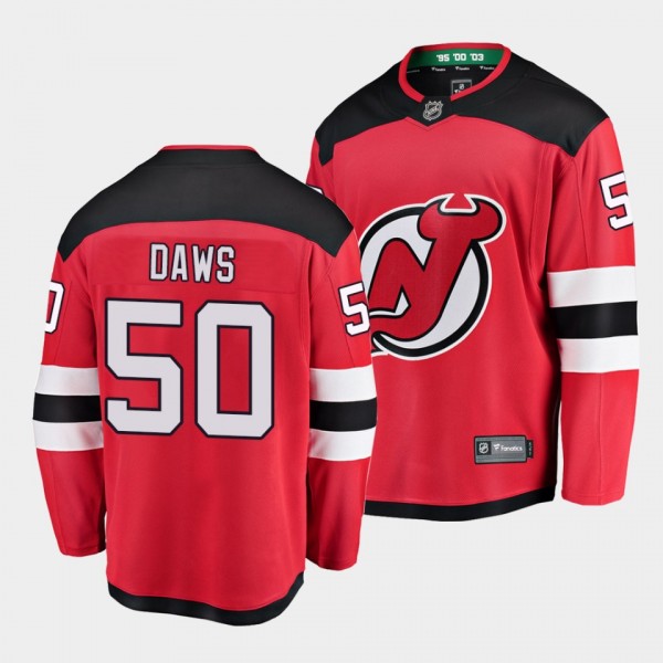 Nico Daws New Jersey Devils 2021-22 Home Red Playe...