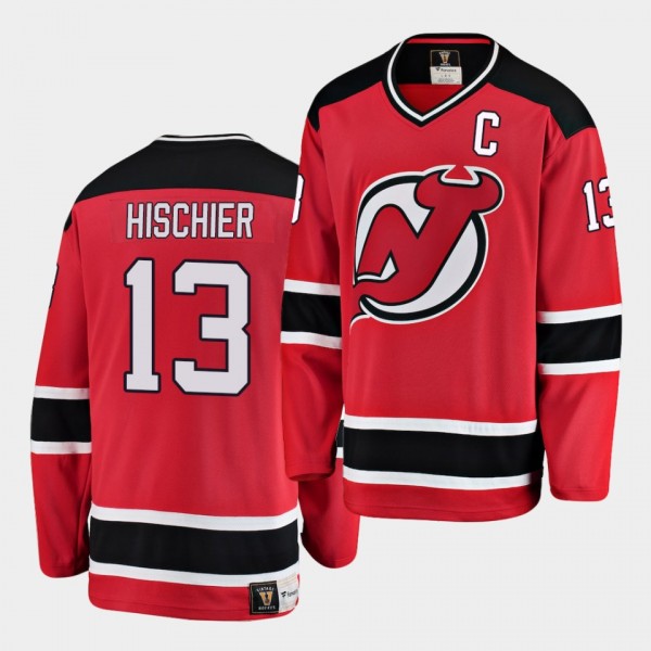 Nico Hischier Devils #13 Heritage Premier Jersey Red