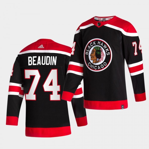 Chicago Blackhawks 2021 Reverse Retro Nicolas Beaudin Black Special Edition Authentic Jersey