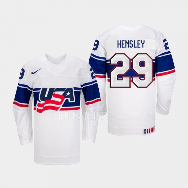 USA Hockey IIHF Nicole Hensley #29 White Jersey Ho...