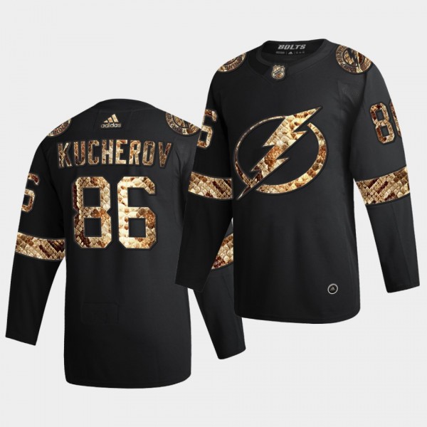 Nikita Kucherov Lightning #86 Python Skin 2021 Exclusive Edition Jersey Black