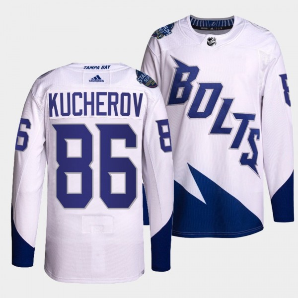 Lightning 2022 Stadium Series Nikita Kucherov #86 White Jersey Primegreen Authentic