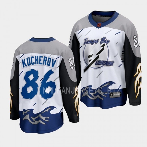 Tampa Bay Lightning Nikita Kucherov Special Edition 2.0 2022 White Breakaway Retro Jersey Men's