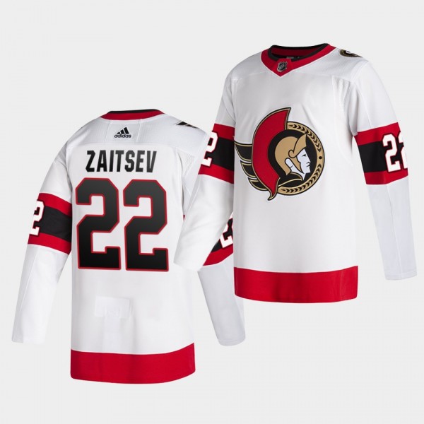 Nikita Zaitsev #22 Senators 2020-21 Away Authentic White Jersey
