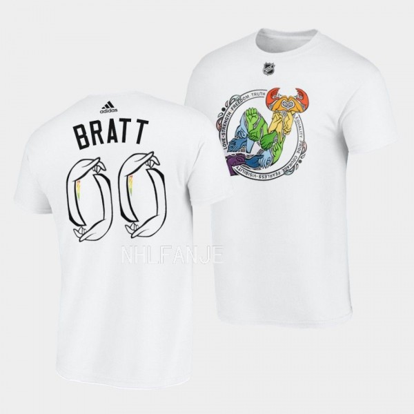Jesper Bratt 2022-23 Pride New Jersey Devils White T-Shirt Limited Edition
