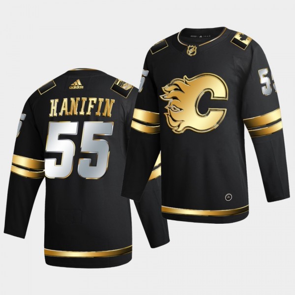 Calgary Flames Noah Hanifin 2020-21 Golden Edition Limited Authentic Black Jersey