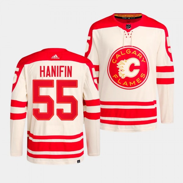 Noah Hanifin Calgary Flames 2023 NHL Heritage Classic Cream #55 Primegreen Authentic Player Jersey Men's