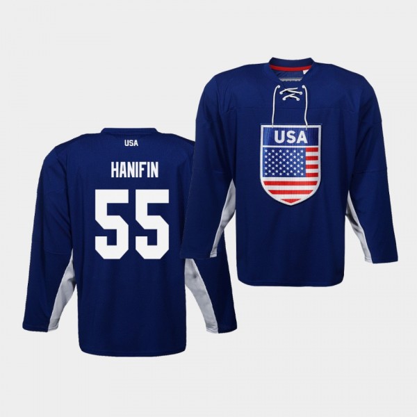 Noah Hanifin USA IIHF World Championship Navy Jers...