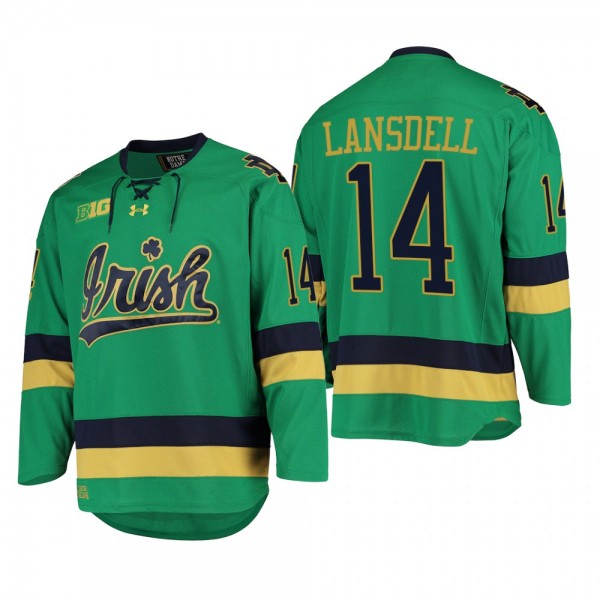 Notre Dame Fighting Irish Jesse Lansdell #14 College Hockey Green Jersey 2022