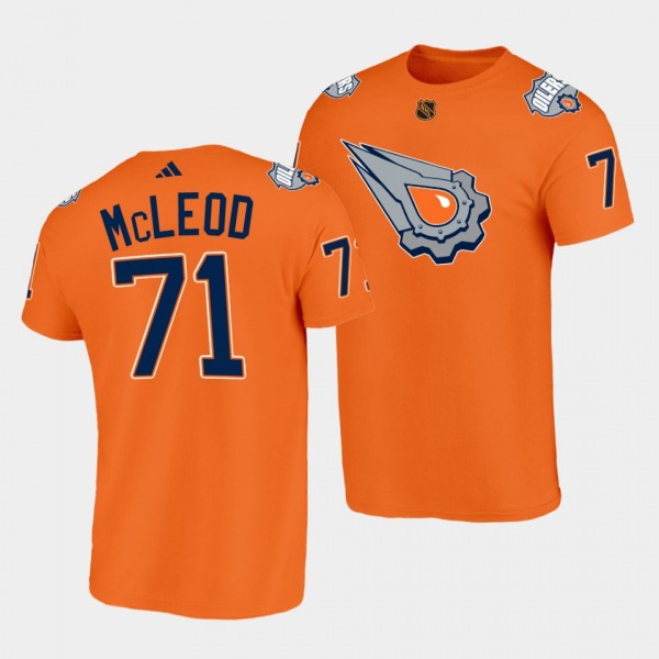 Edmonton Oilers Reverse Retro 2.0 Ryan McLeod #71 Orange T-Shirt Special Edition