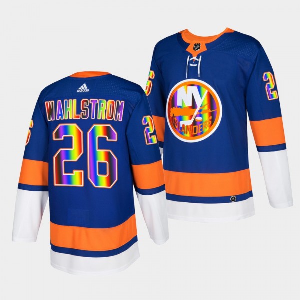 New York Islanders Oliver Wahlstrom 2022 Pride Night #26 Royal Jersey HockeyIsForEveryone