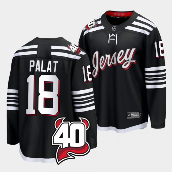 Ondrej Palat New Jersey Devils 2022 Alternate Black 40th Anniversary Jersey Men