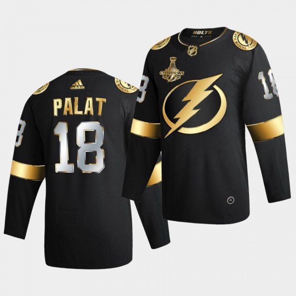 Tampa Bay Lightning Ondrej Palat 2020 Stanley Cup Champions Authentic Golden Limited Black Jersey