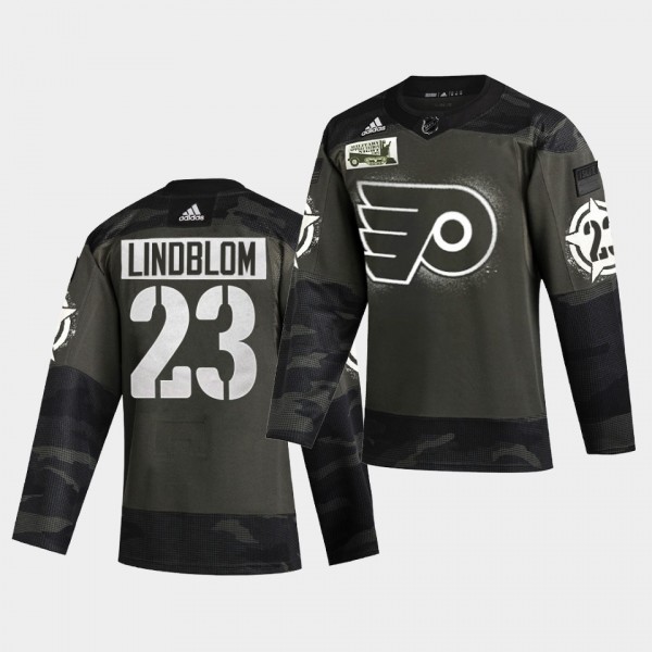 Oskar Lindblom Philadelphia Flyers 2021 Military Night Camo Authentic Limited Jersey