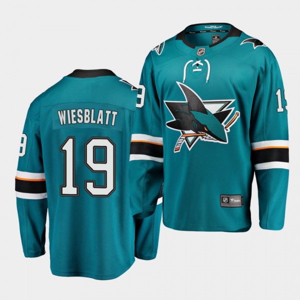 Ozzy Wiesblatt San Jose Sharks 2020 NHL Draft Teal Home Men Jersey
