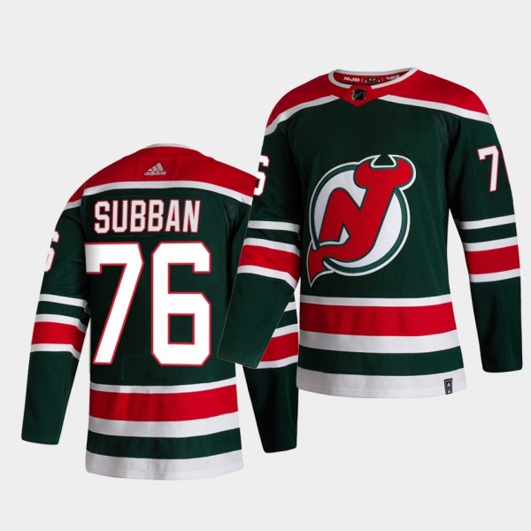 New Jersey Devils 2021 Reverse Retro p.k.subban Green Special Edition Authentic Jersey