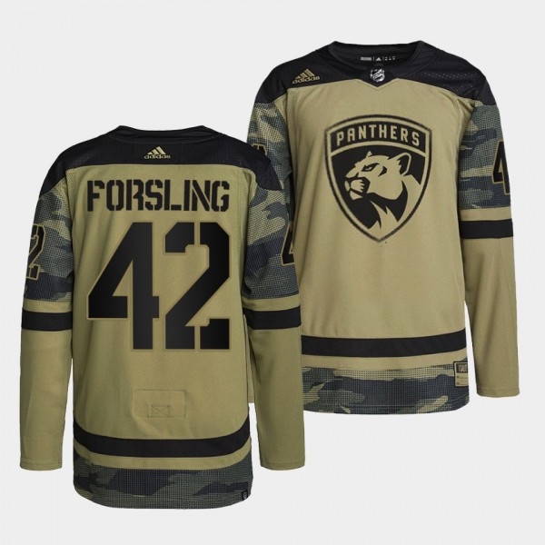 Florida Panthers 42 Gustav Forsling Practice Camo Jersey Military Appreciation