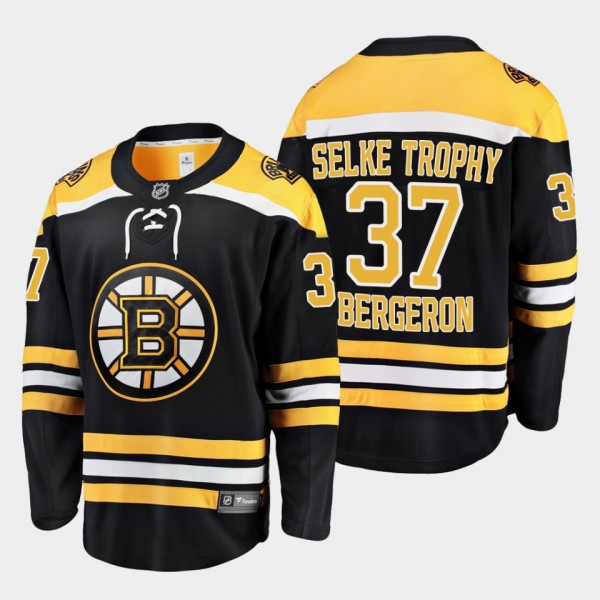 Patrice Bergeron Selke Trophy Bruins #37 Black Jer...