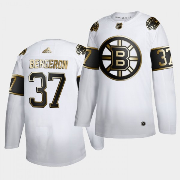 Patrice Bergeron #37 NHL Bruins Golden Edition Whi...