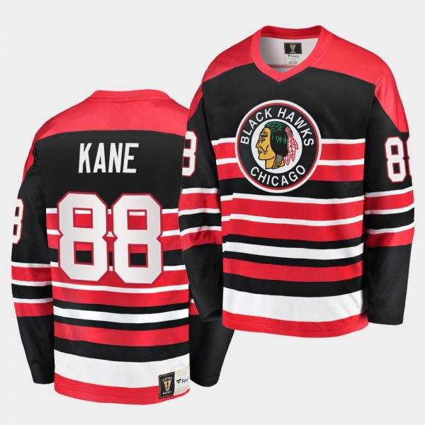 Patrick Kane #88 Chicago Blackhawks Heritage Vintage Black Red Premier Jersey