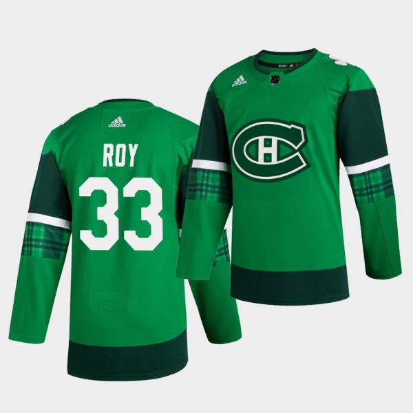 Patrick Roy Canadiens 2020 St. Patrick's Day Green...