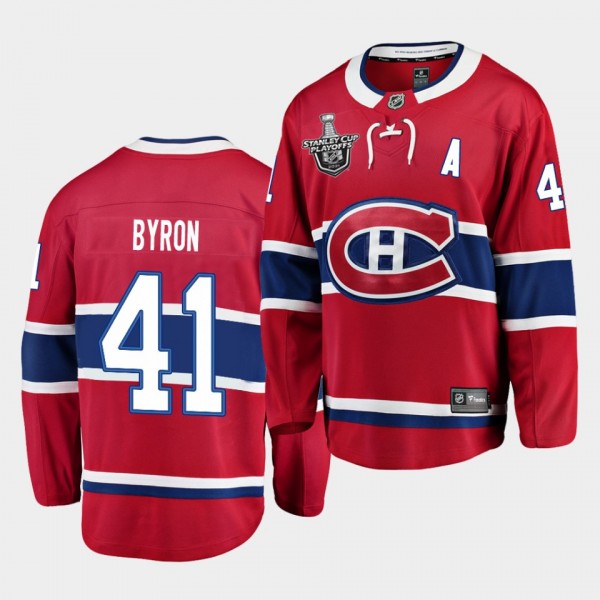 Paul Byron #41 Canadiens 2021 Stanley Cup Final Red Jersey