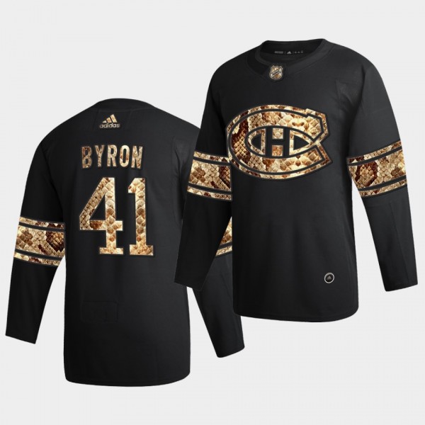 Paul Byron #41 Canadiens Python Skin 2021 Exclusive Edition Black Jersey
