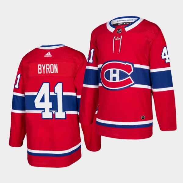 Paul Byron #41 Canadiens Authentic Home Men's Jers...