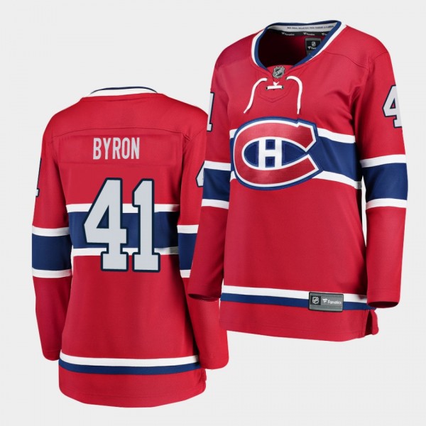Women's Paul Byron Canadiens #41 Breakaway Home Je...