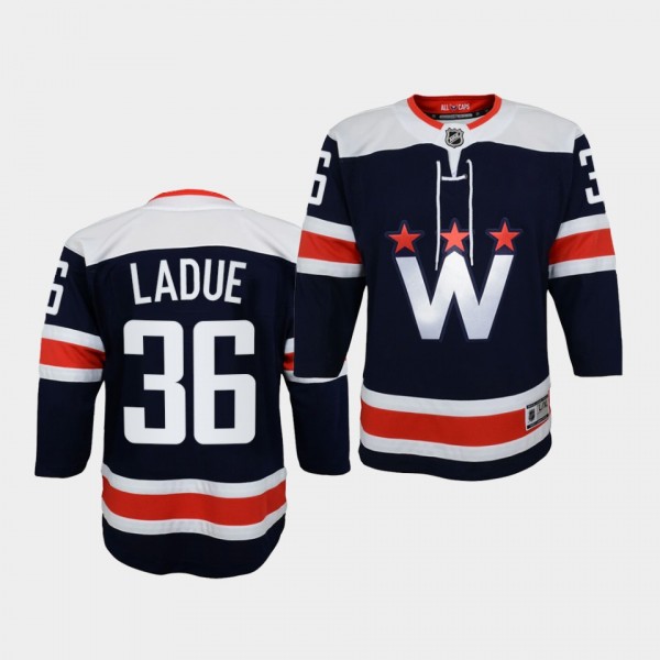 Paul LaDue Youth Jersey Capitals Alternate Navy Third Premier Jersey