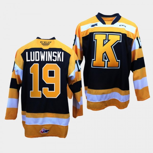 Paul Ludwinski Kingston Frontenacs #19 Black OHL Hockey Jersey Adult