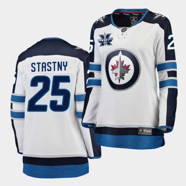 Paul Stastny Winnipeg Jets 2020-21 Away Women White 10th Anniversary Jersey