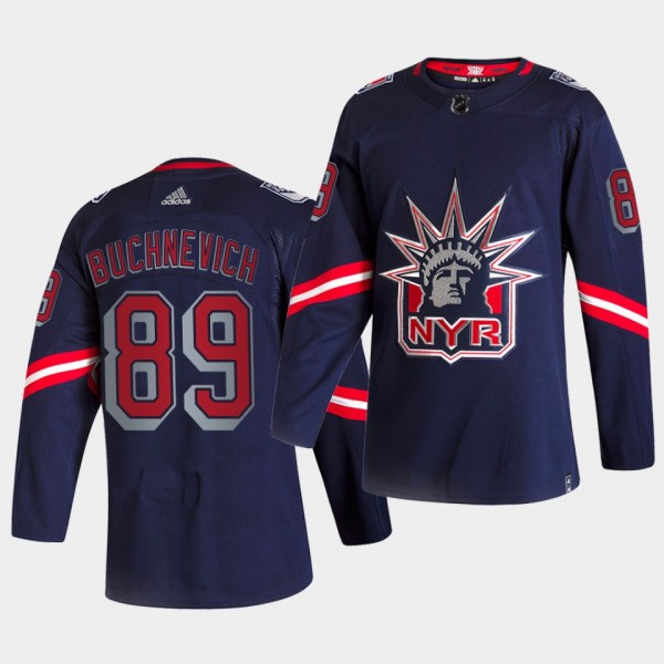 New York Rangers 2021 Reverse Retro Pavel Buchnevich Navy Special Edition Authentic Jersey