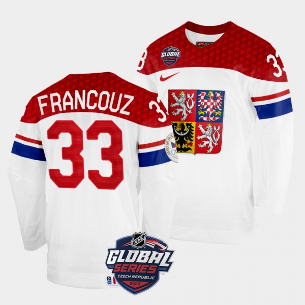 Czech Republic 2022 NHL Global Series Pavel Francouz #33 White Jersey Home