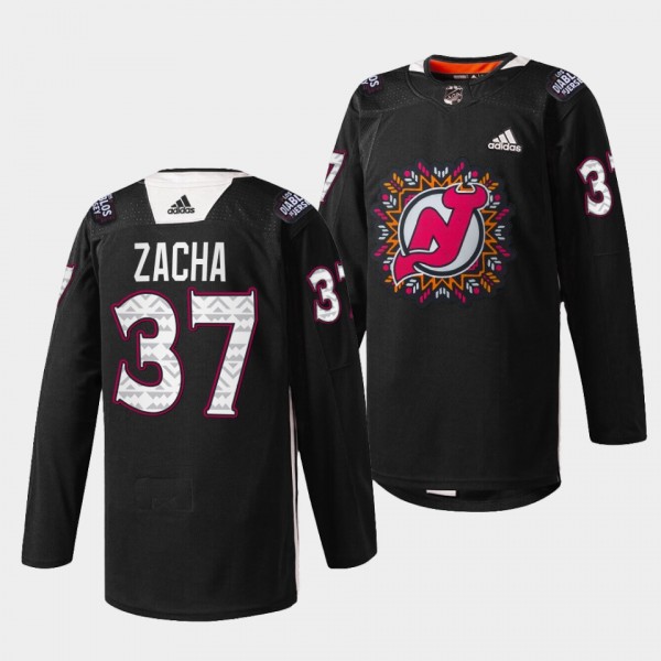 Pavel Zacha Devils #37 2022 Hispanic Heritage Nigh...