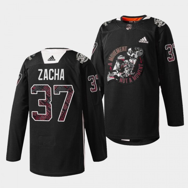 Pavel Zacha Devils #37 Black History Month 2022 Je...